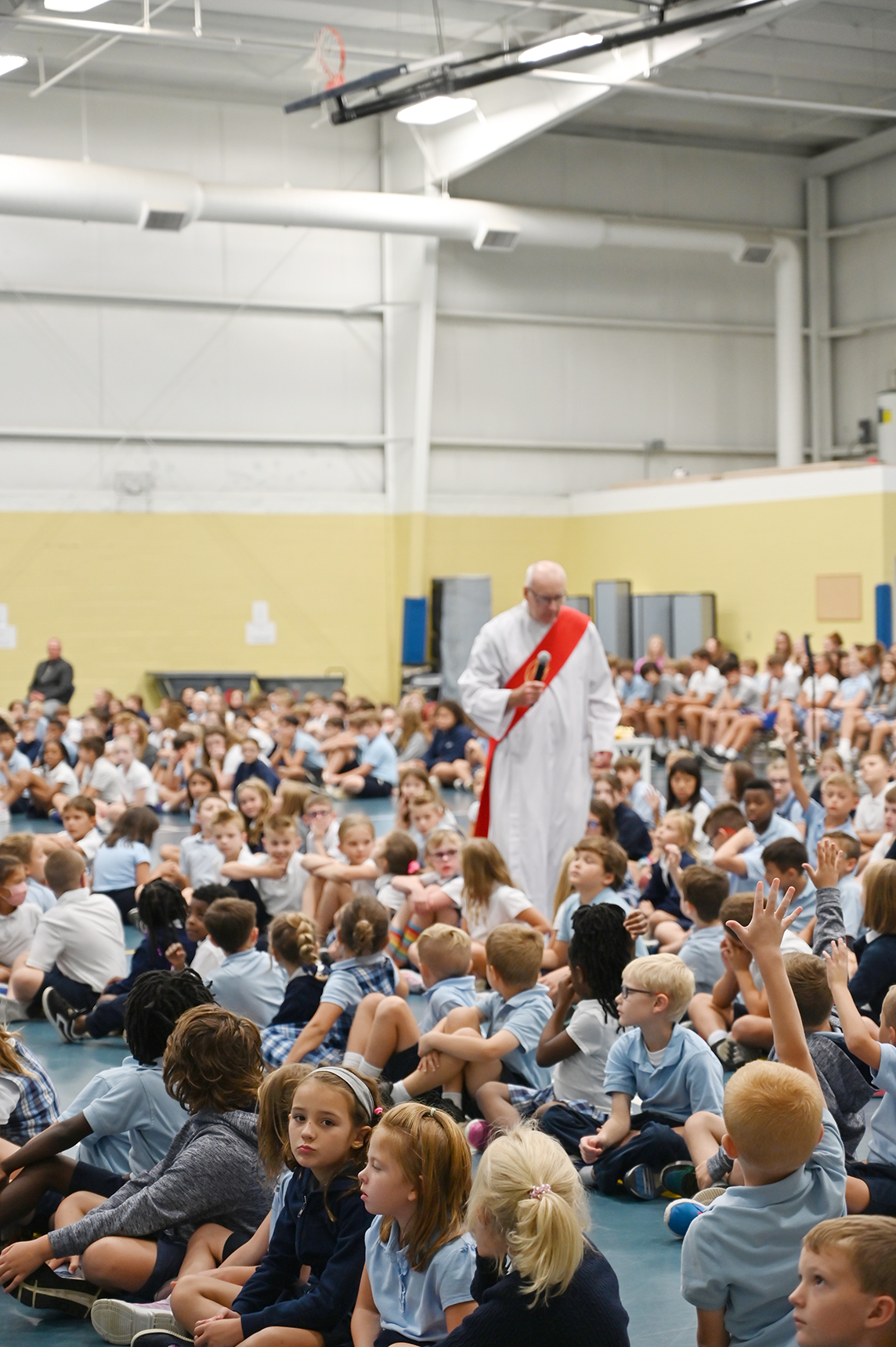 Deacon Jerry with students